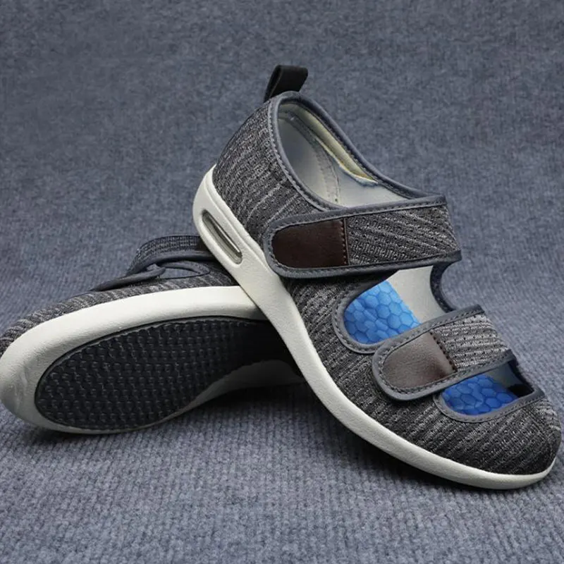 

Spring Summer Professional Diabetes Health Care Shoes Middle-aged Elderly Foot Swollen Front Opening Breathable Flat Sandals