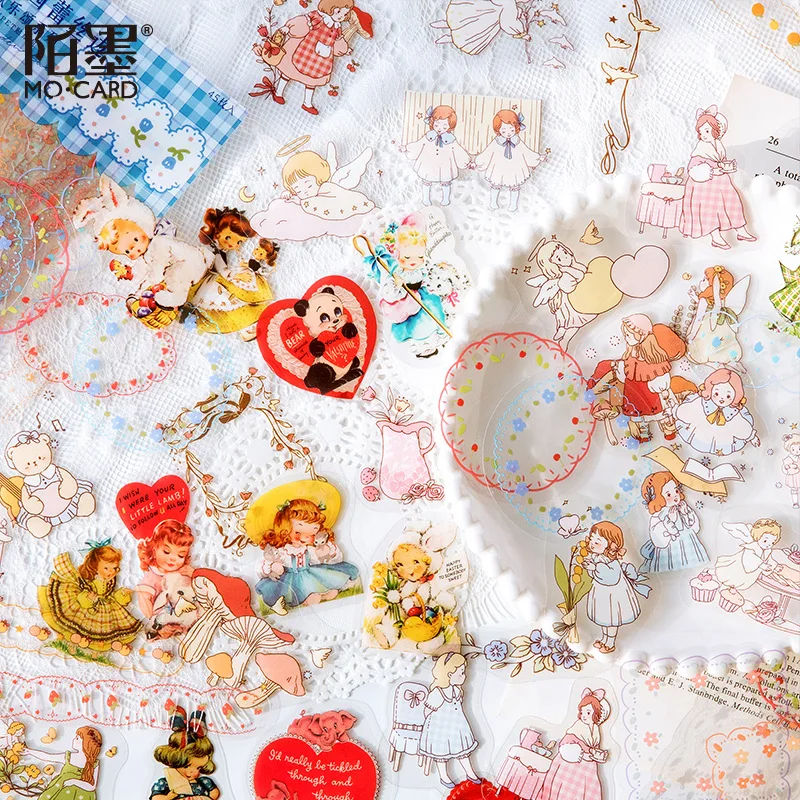 45pcs/lot Kawaii Stationery Stickers Ode to Joy Showa Diary Planner Decorative Mobile Stickers Scrapbooking DIY Craft Sticker