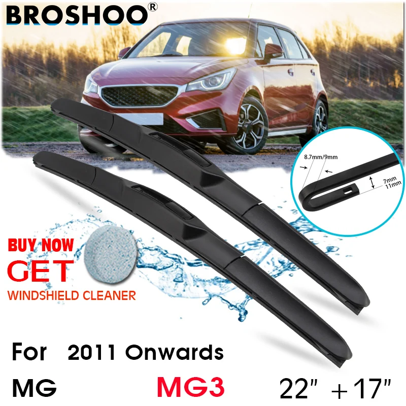 

Car Wiper Blade Front Window Windscreen Windshield Wipers Blades J hook Auto Accessories For MG MG3 22"+17" 2011 Onwards