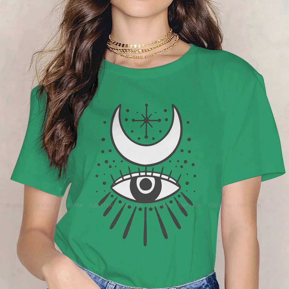 All Seeing Evil Eye Hipster TShirts Egyptian Eye Of Horus Ankh Girl Harajuku Fabric Tops T Shirt O Neck Oversized 5XL