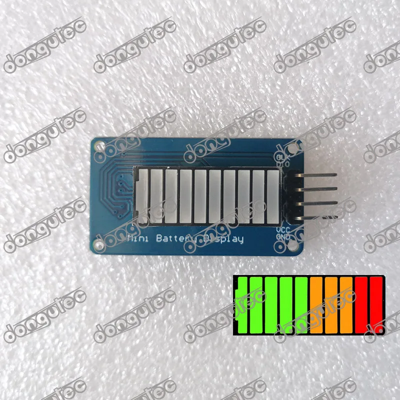 Tube numérique LED de type batterie, Module d'affichage du niveau de la batterie, barre LED 3 couleurs 10-seg