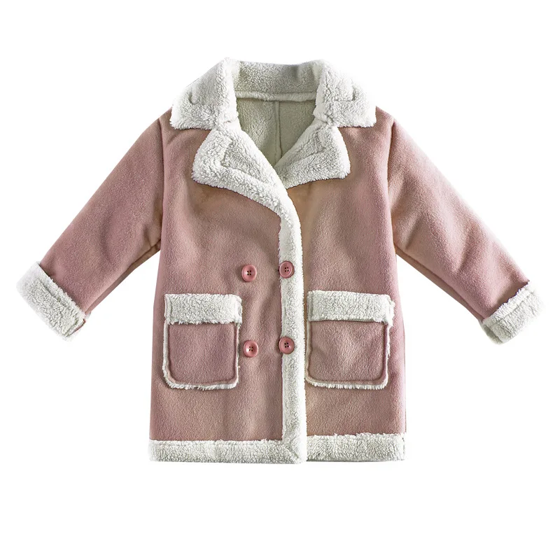 Long Style Winter Suit Children\'s Jacket Girl Clothes Teenagers Kids Outerwear Fleece Plush Warm Girls Winter Coat