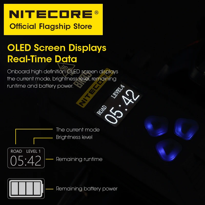 NITECORE BR35 senter sepeda isi ulang, lampu depan 1800 Lumen lampu sorot jarak ganda bersepeda Trail Jalan berkendara, baterai