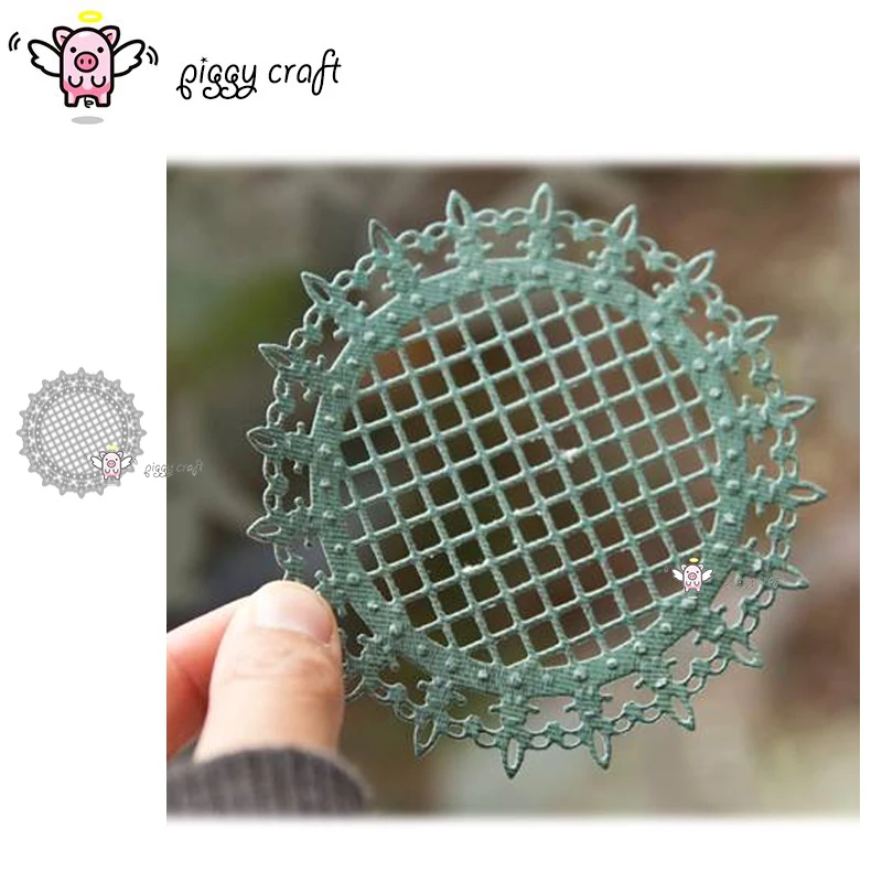 Piggy Craft metal cutting dies cut die mold Lace grid disc frame Scrapbook paper craft knife mould blade punch stencils dies