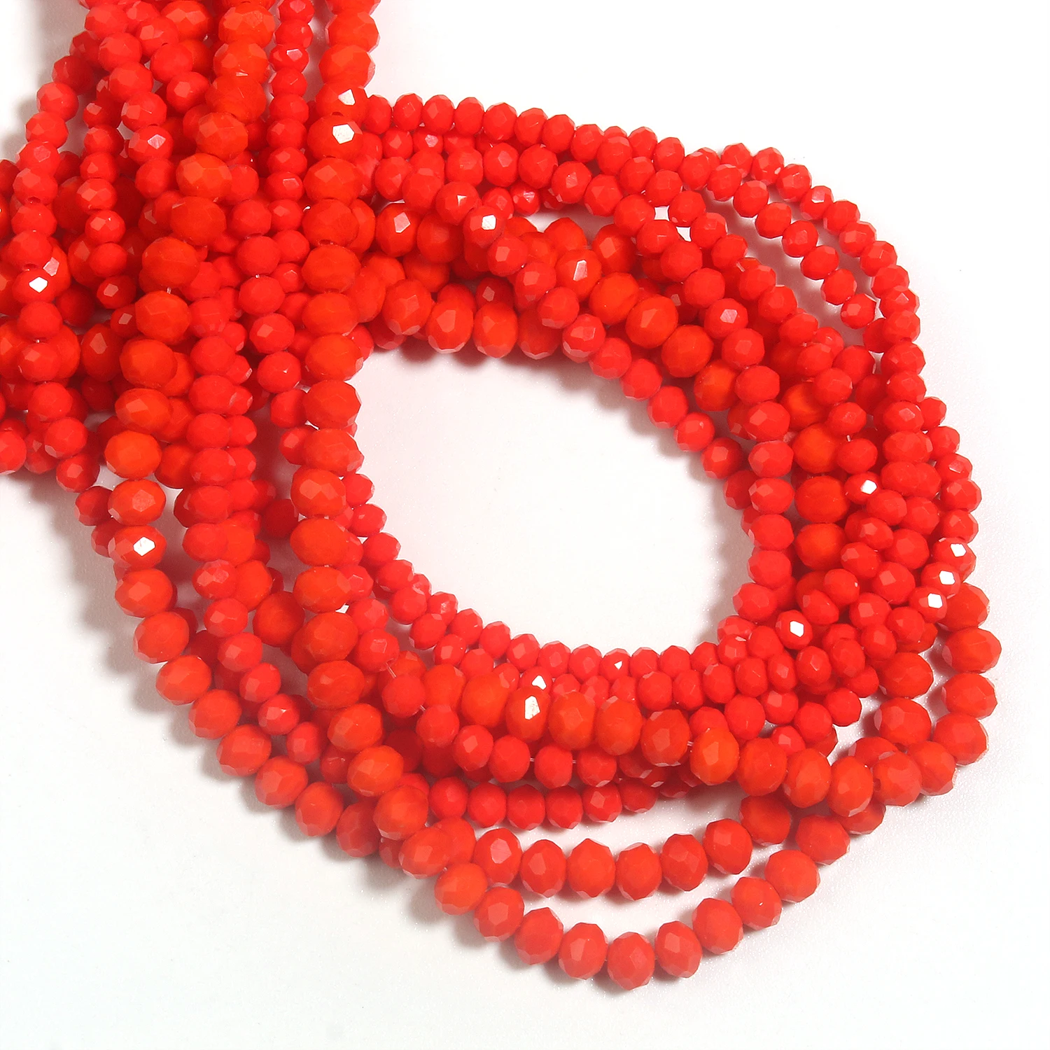 15inch 2 3 4mm Orange Opaque Faceted Crystal Beads Rondel Loose Spacer Beads for Jewelry Making DIY Charm Bracelets Necklaces