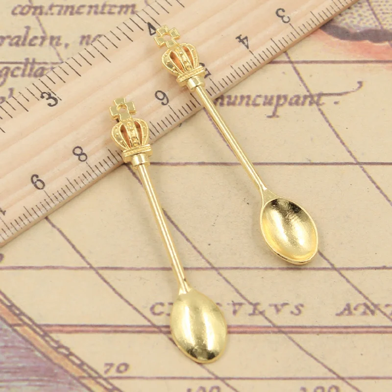 10pcs Kitchen Crown Spoon Charms for DIY Jewelry Making