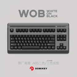 Domikey WOB Keycaps for Mechanical Keyboard Cherry Profile White On Black ABS Double Triple Shot Japanese Russian AULA F75 Ajazz