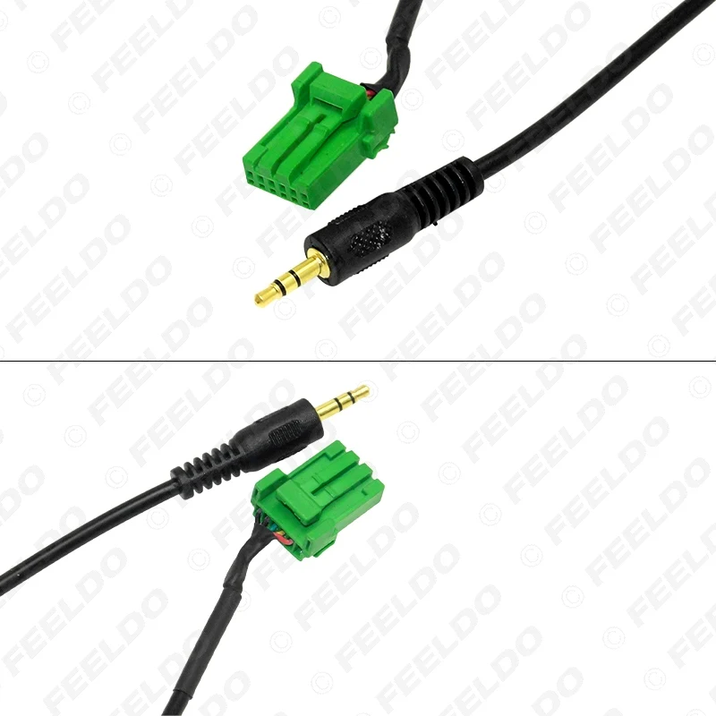 FEELDO Car 3.5mm Male Jack AUX-IN Socket Audio Cable For Honda Fit/Jazz Extension CD Radio AUX Wire Adapter