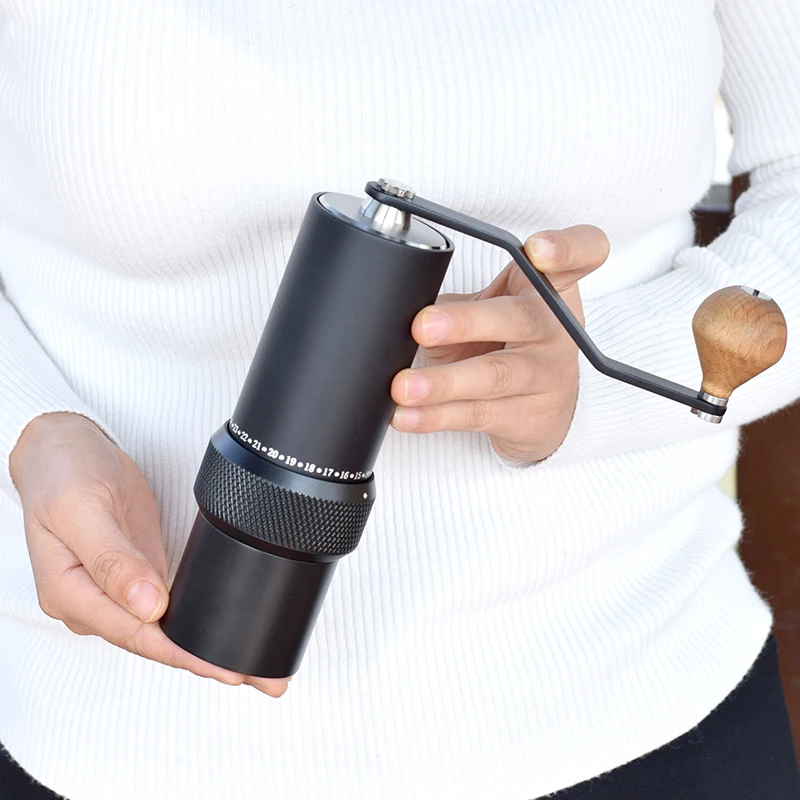 

portable manual coffee grinder 304stainless steel burr coffee mill adjustable external regulator