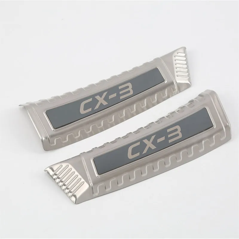 For Mazda CX-3 CX3 2015 2016 2017 2018 2PCS Stainless Steel Back Door Door Sill Cover Trim Sticker Car Styling Accessories 2PCS