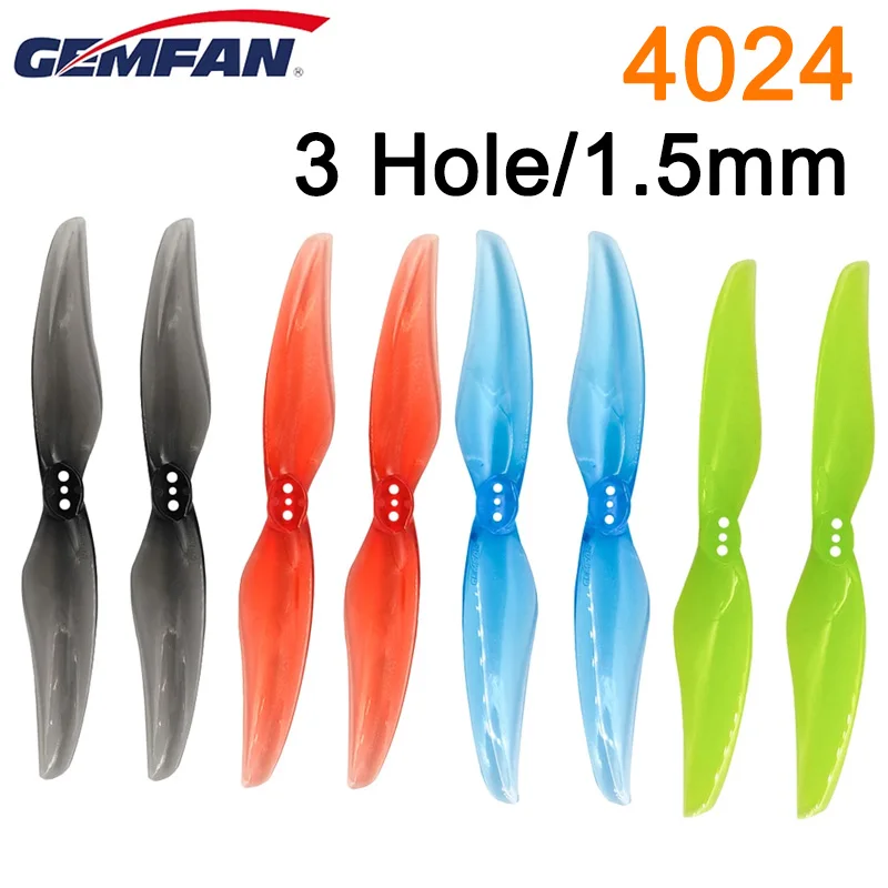 12 Pair Gemfan Hurricane 4024 śmigło 2 ostrze 3 otwór 1.5mm 4x2.4 CW CCW Racing śmigło dla Mini FPV bezszczotkowy silnik rekwizyty