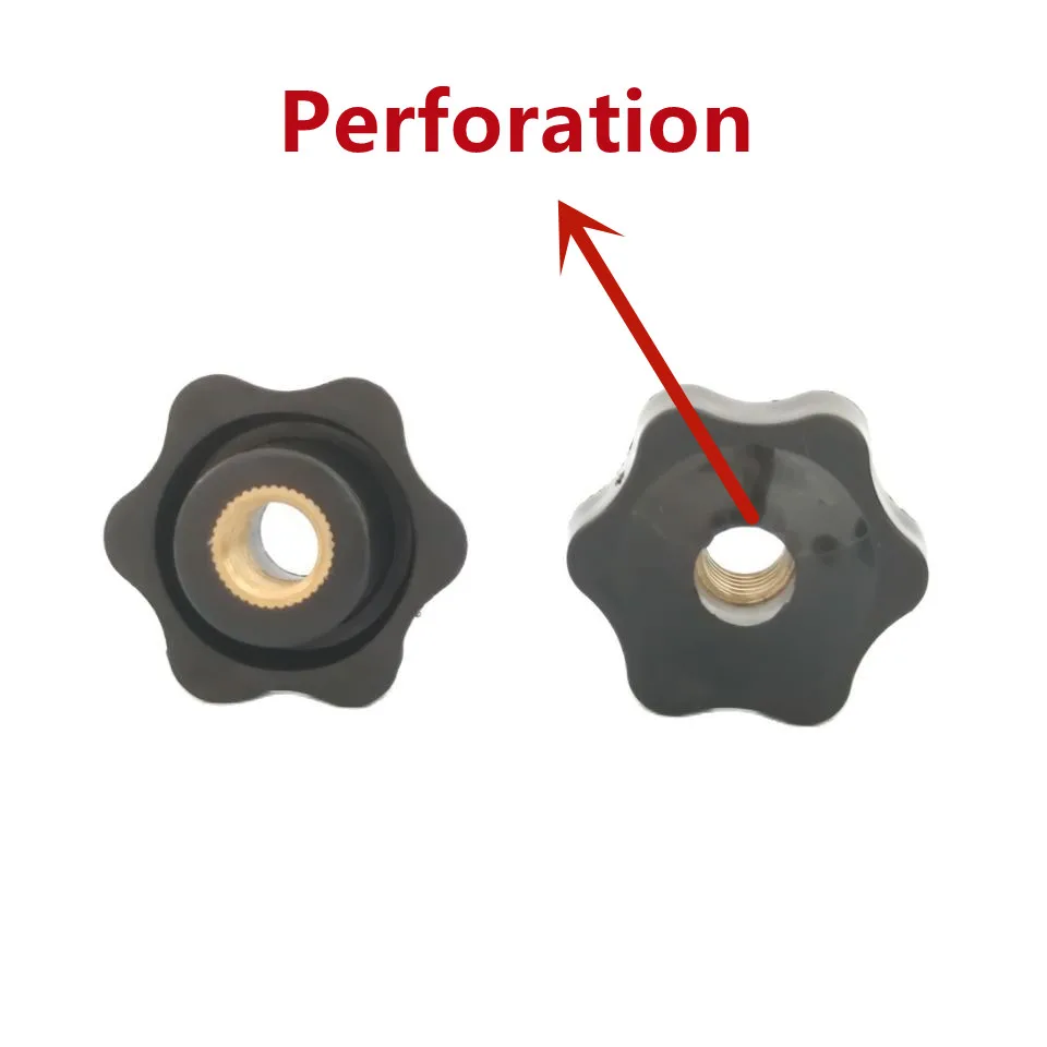 5PCS M4 M5 M6 M8 M10 M12 Prugna Tenere a mano Dadi Maniglia Filettatura Meccanica Nero Dadi a pollice Manopola di serraggio Dadi manuali Traforati