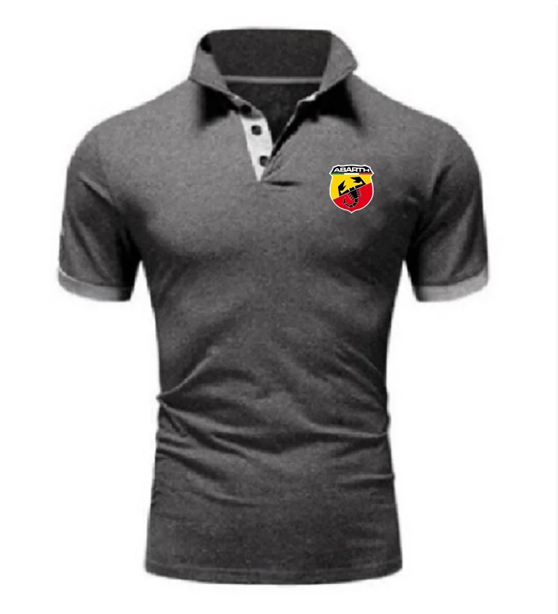 Summer Breathable Polo Shirts Casual Men\'s TShirts Short-Sleeved Top Tees Abarth Scorpion Logo Topshirts POP Homme Streetwear