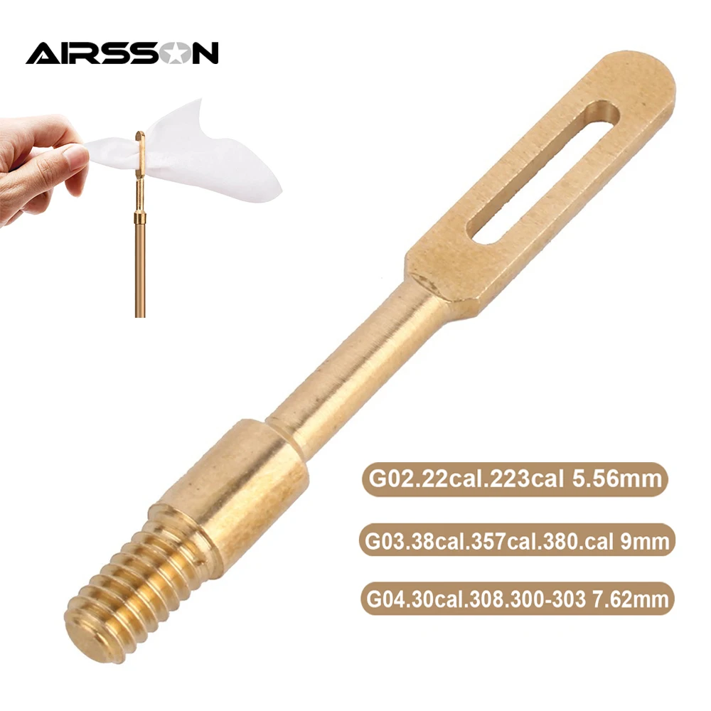 Hunting Gun Cleaning Patch Holder Puller Solid Brass Slot Tips .22Cal .30Cal .38Cal For Thread 8-32 Rifle Gun Cleaning Tool