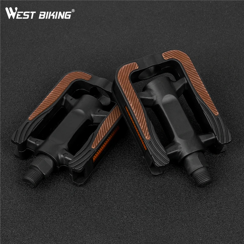 WEST BIKING MTB Road Bike Pedals Mountain Ultralight Wide Flat Foot Plat Cycling Bike Bicycle Accessories Anti-slip Pedals 1Pair image 2