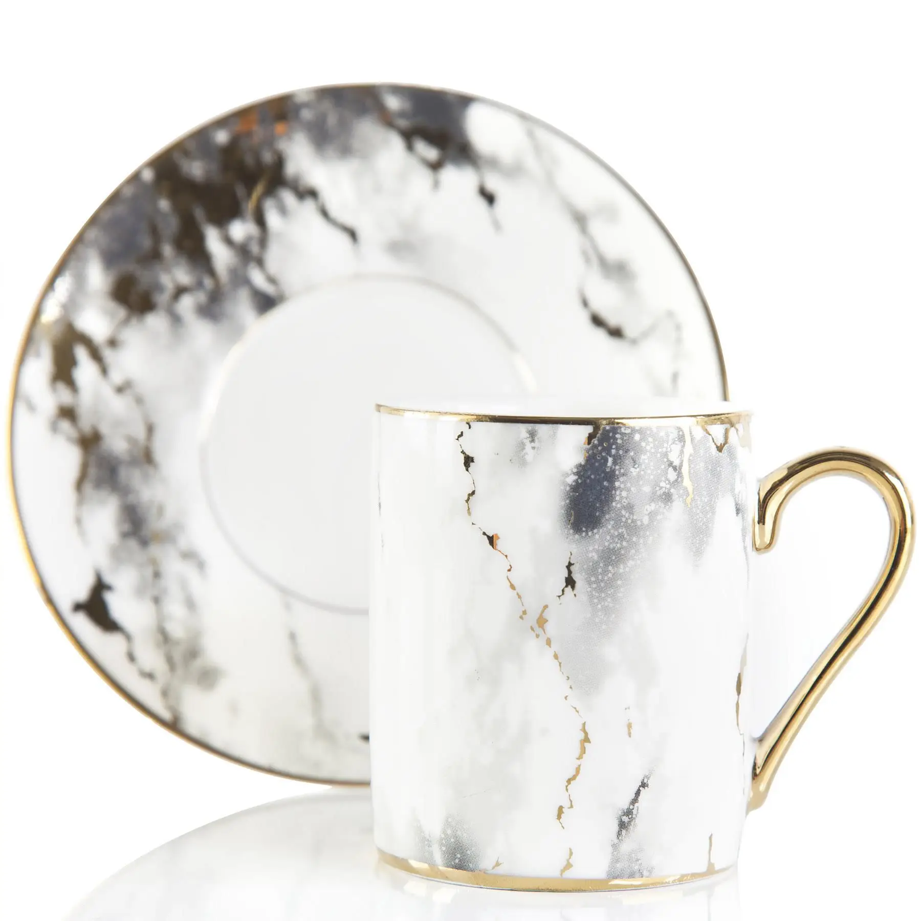 DOLBOVI 6 s Set Lux Turkish coffee cup and Saucer Set Marble Pattern mug кружка coffee cup cup