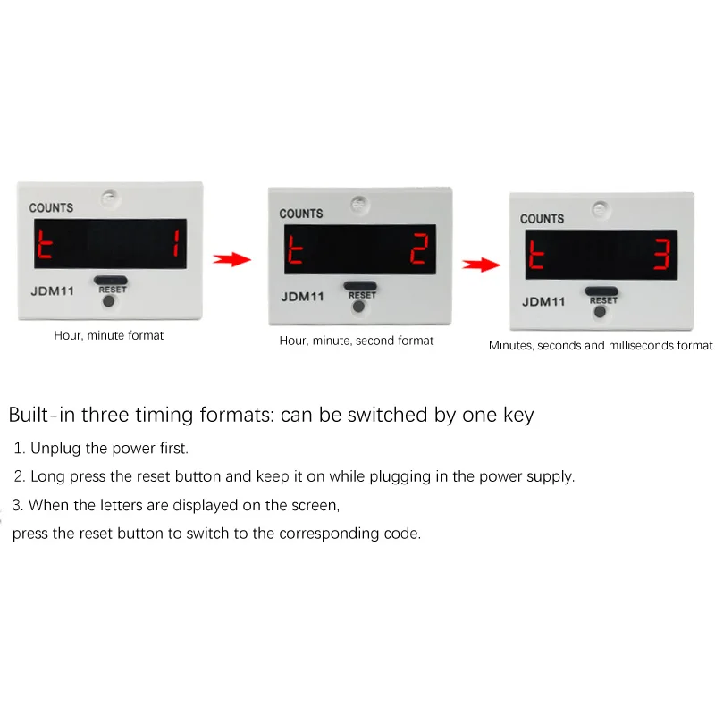 6 Digit Digital Display Counter Industrial Power-On Timer Accumulator AC220V DC 24V12V Equipment Working Record Time