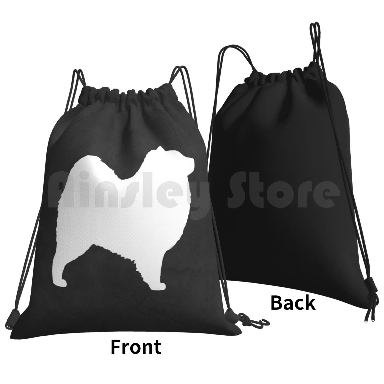 Samoyed Dog Silhouette ( S ) Backpack Drawstring Bag Riding Climbing Gym Bag  Samoyed Samoyed Silhouette Dog Pets Animals