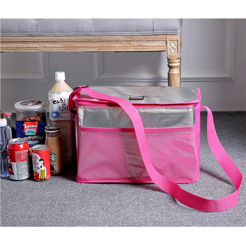 SANNE 18L Thickened Large Capacity Insulated Thermal Bag Large Capacity Ice Bag Picnic Cooler Bag With Side Pocket Lunch Box