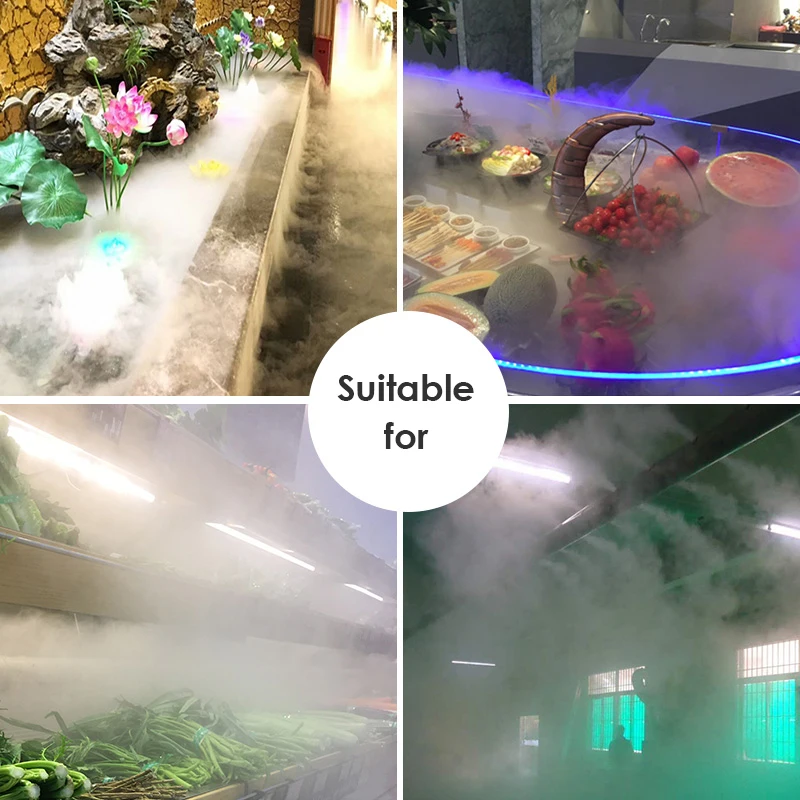 Humidificador ultrasónico de acero inoxidable, generador de niebla Industrial, nebulizador de rocalla de paisaje, difusor de agua de alta eficiencia, DC48V