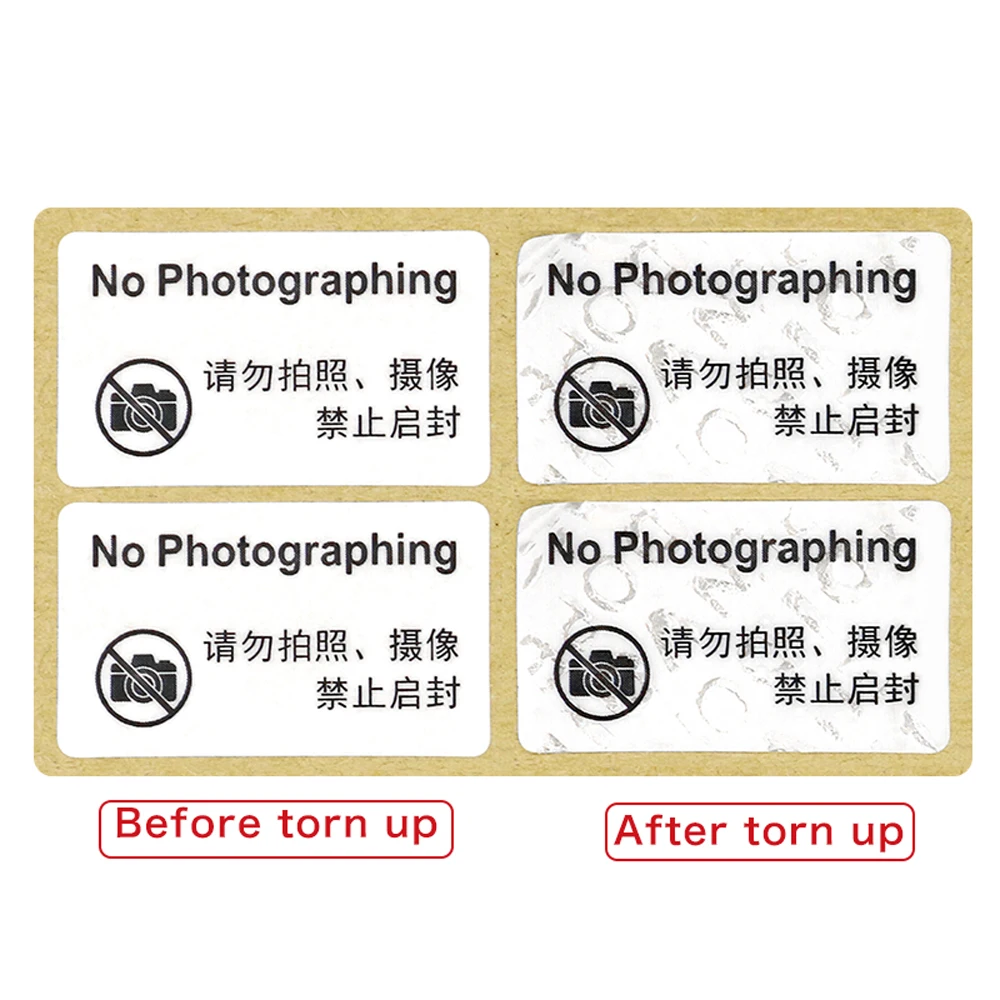 100pcs Adhesive VOID Warn Case Labels No Photos PVC Warning Stickers Security Sealing Fragile Sticker