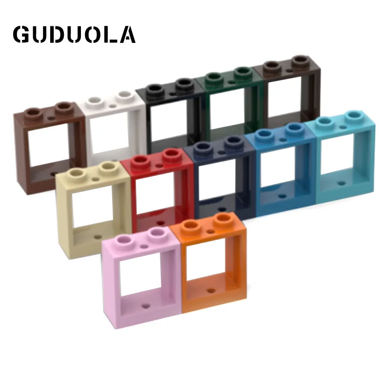 Guduola Window 1x2x2 (60592) Frames/Windows/Walls and Doors MOC Building Block DIY Educational Toys Parts Brick  40pcs/LOT