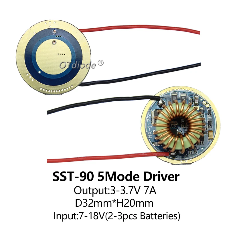 Imagem -05 - Led Driver Lanterna 6v 12v Modo Modo 22 mm 26 mm 32 mm Fonte de Alimentação para Faça Você Mesmo Tourch Lâmpada 20w 30 Xhp50 Xhp70.2 7070 Sst-90