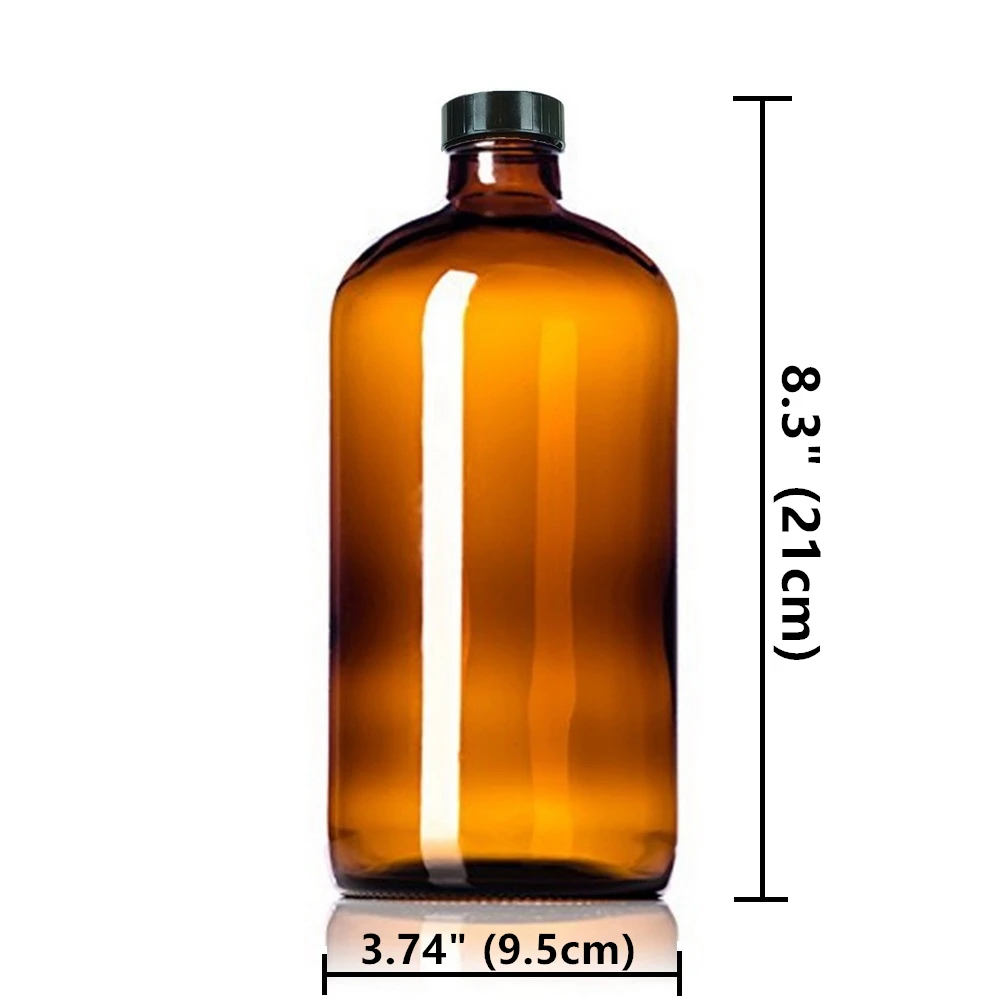 2pcs 32oz Amber Glass Growlers Empty Kombucha Bottle with Air Tight Seal Lid for Secondary Fermentation Storage Jar Jug 1 Liter