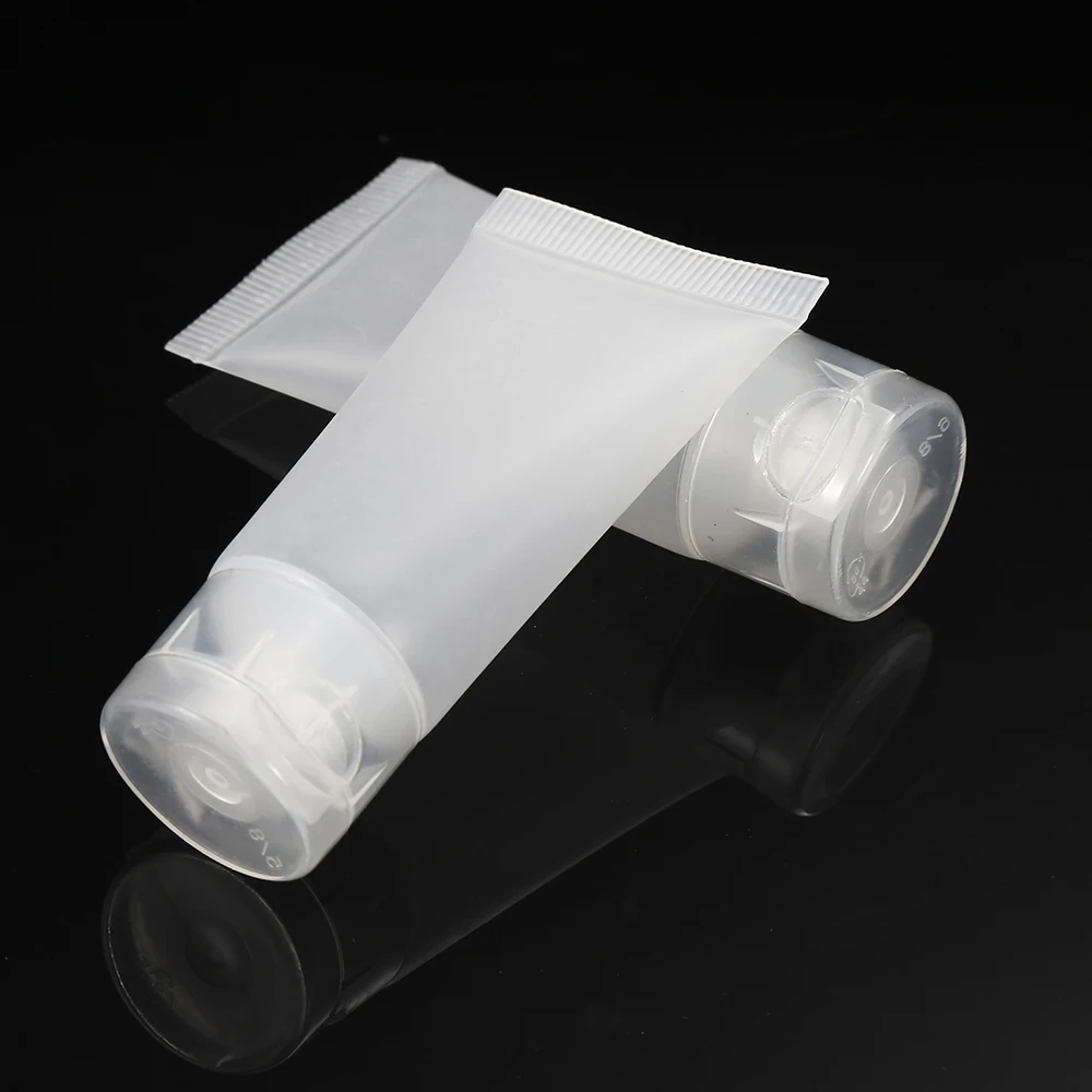 

100pcs/lot 15ml Clear Empty Facial Cleanser Bottle Refillable Makeup Container Sample Bottles Soft Tube Cosmetic Pot