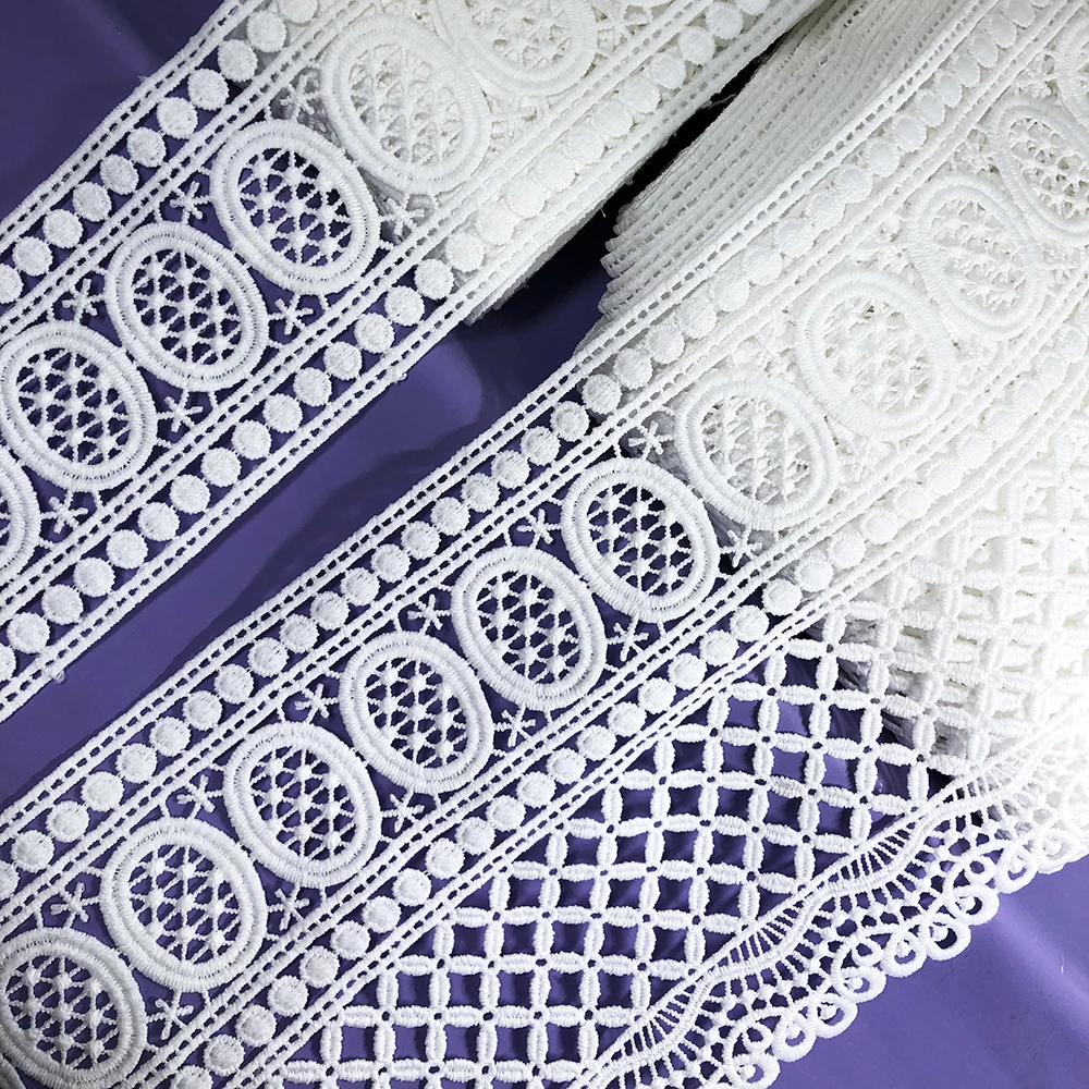 10yard/Lot High Quality White Combination Latest African Lace 2021 Sewing Trim Ribbon Diy Skirt Curtain Wedding Dress Decoration