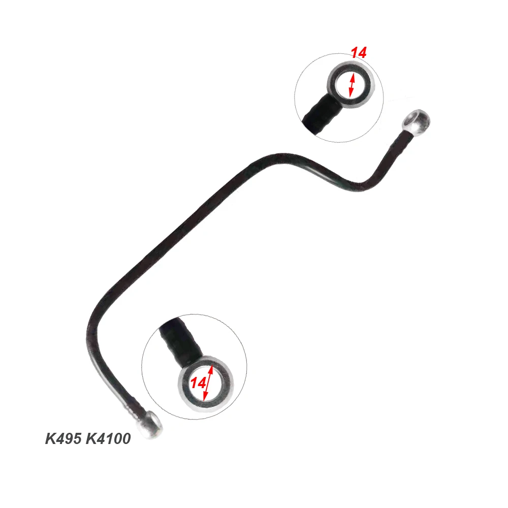 set of fuel hardline / fuel feeding pipe for Weifang Huafeng 495 4100 , please check the shape when make order, part number :