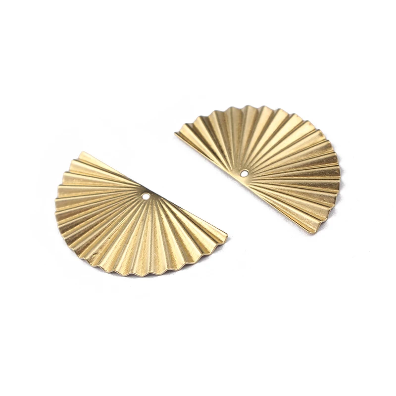 20Pcs/set Raw Brass Sector Charms Pendant For Handmade Necklace Earrings Findings Fashion Geometric Accessories For Diy Jewelry