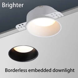 BRGT LED 통 경계선없는 내장 된 천장 조명 알루미늄 5W7W12W15W Recessed 조명 부엌 홈 실내 조명