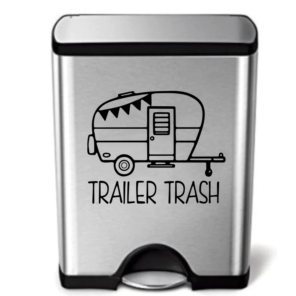 Camper Rv Trailer Trash Can Decal Sticker Camping Travel Trash Can Vinyl Decor