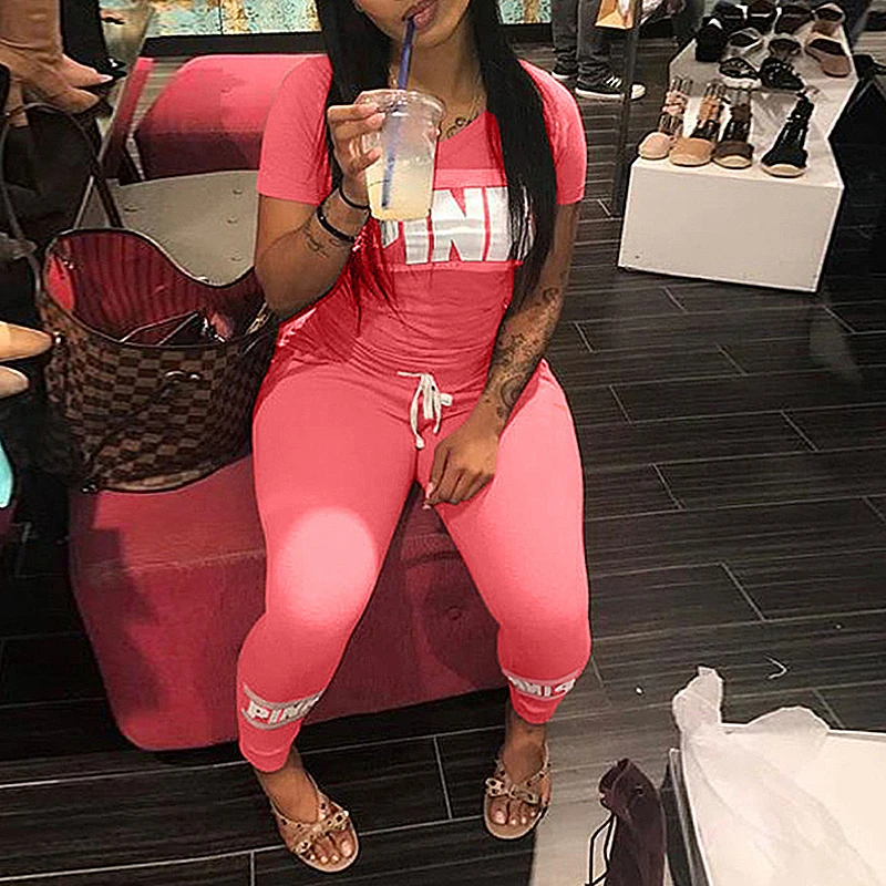 2024 nova casual 2 peça define womens outfittssexy conjunto sweatsuit carta impressão 3xl topos e calças magras ternos de suor 2 pcs fatos de treino