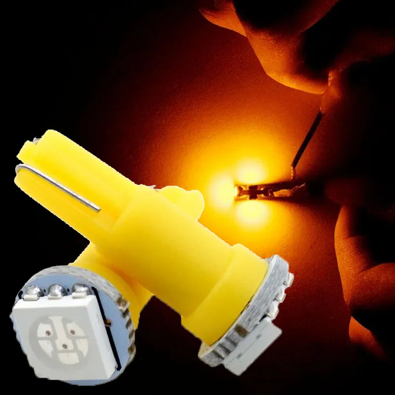 

T5 5050 1SMD LED yellow 72 74 Wedge Bulb C030 Car Light Instrument lights
