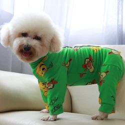 Pet Dog Jumpsuit 100%Cotton Puppy Clothes Thin Printed Overalls Protect Belly Pajamas For Small Dogs Chihuahua Poodle Home Wear