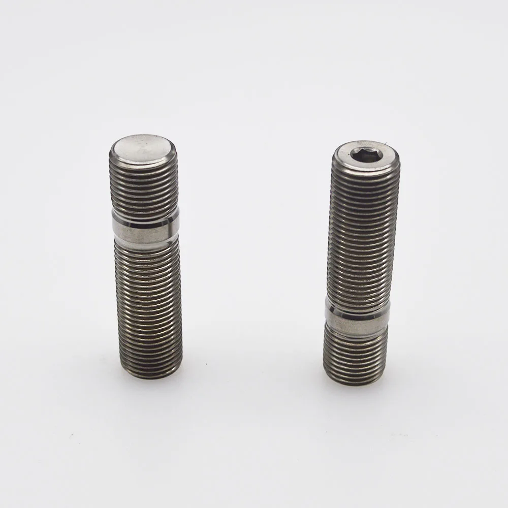 High performance black color double thread Gr.5 titanium lug studs M14*1.25*55mm