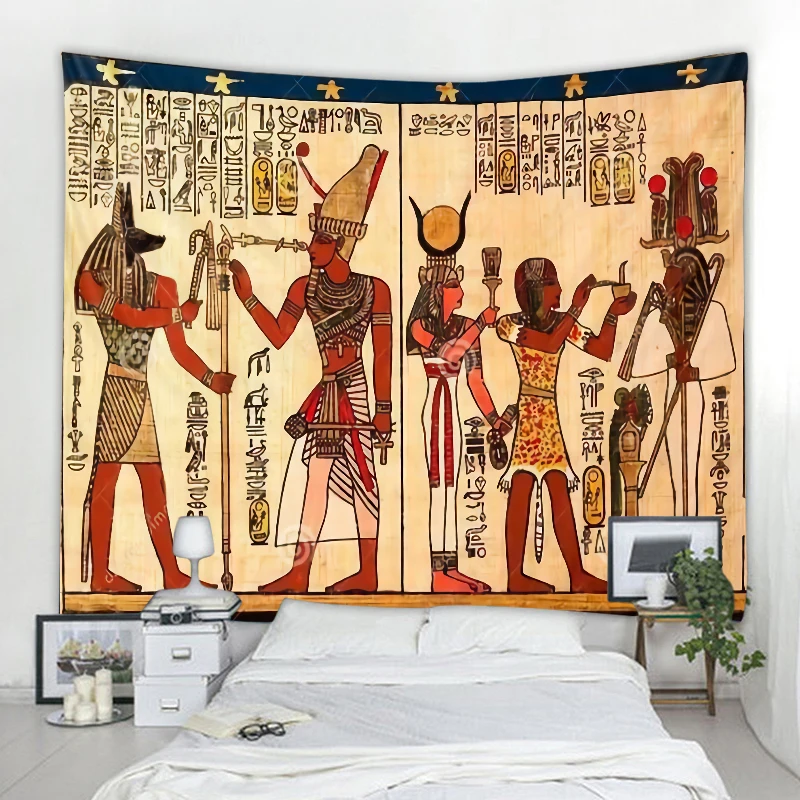 Egyptian Pharaoh Palace Mythical Decoration Tapestry Bohemian Hippie Wall Tapestry Curtain Living Room Bedroom Tapestry Painting