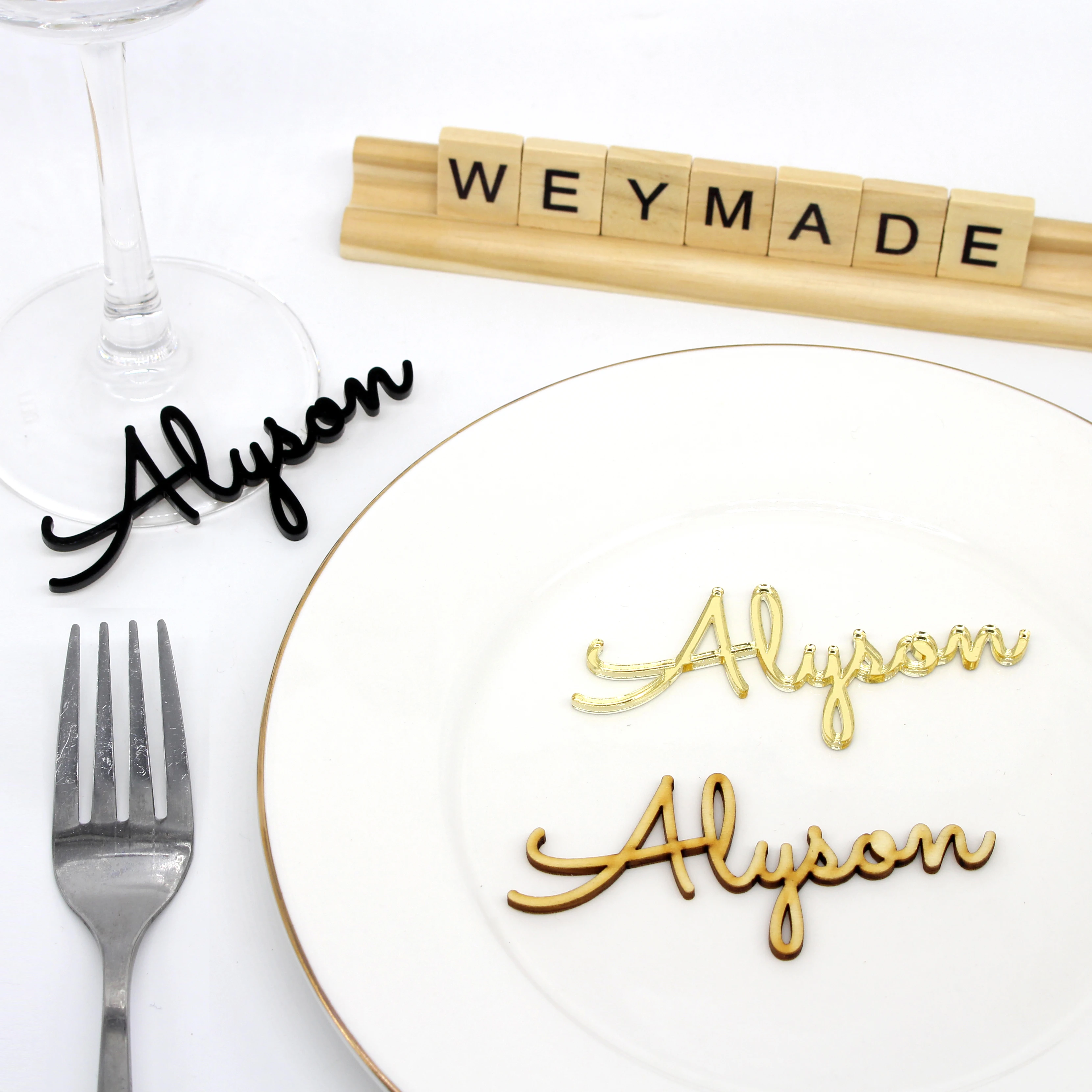 Personalized Wedding Place Table Cards Laser Cut Names Guest Names Weddings Place Cards Laser Cut Name Signs Place Settings Brid