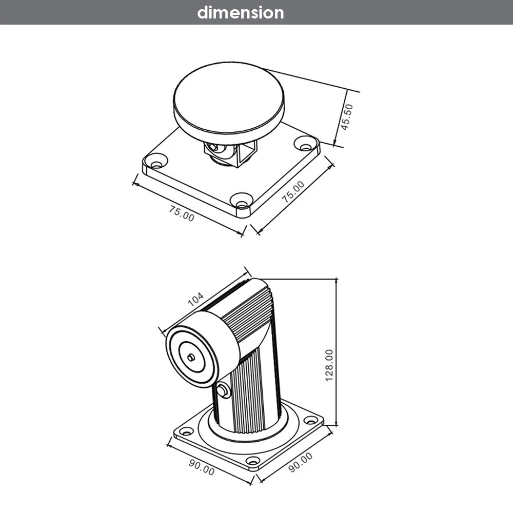 Suction Electromagnetic Magnetic Lock Floor-mounted Door Holder Fire Doors Electromagnetic Door Suction Magnetic 180kg(350Lbs)