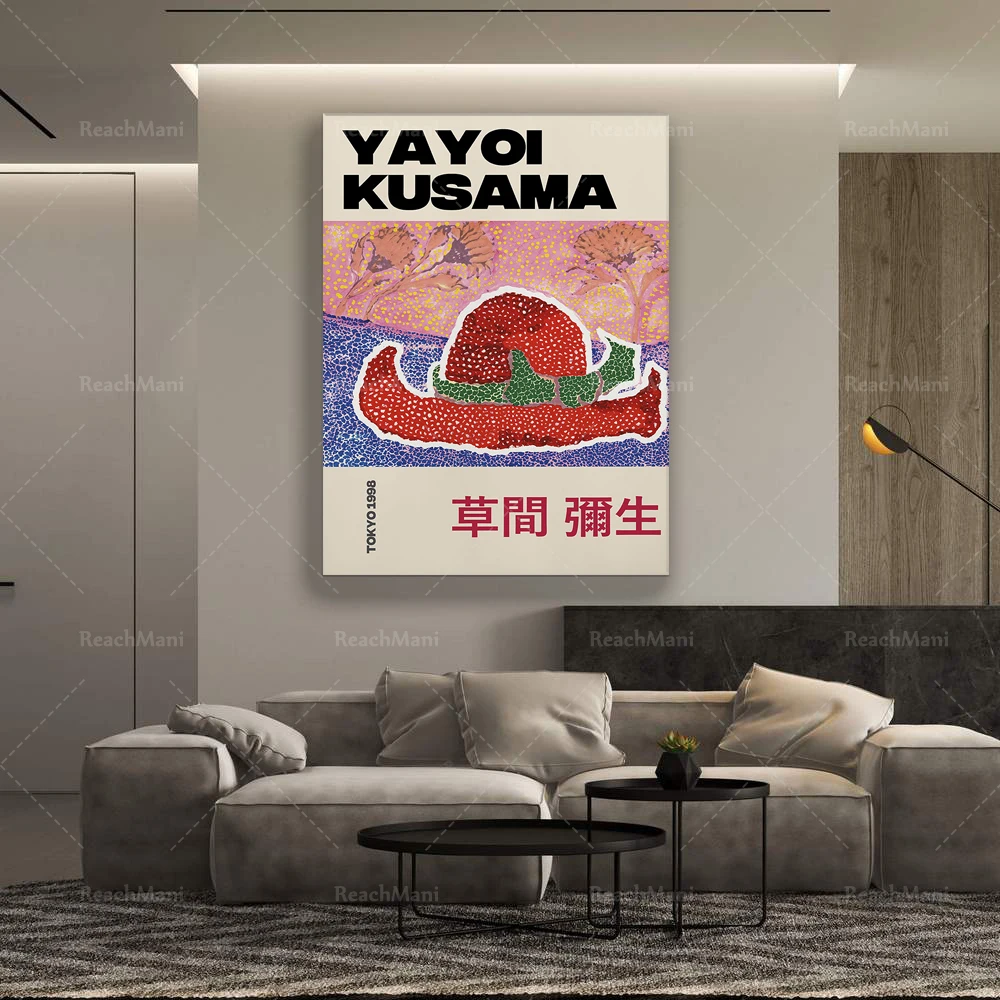 

Yayoi Kusama Hat Left in the Field, Kusama High Quality Printable Exhibition Poster - Japanese Art- Kusama