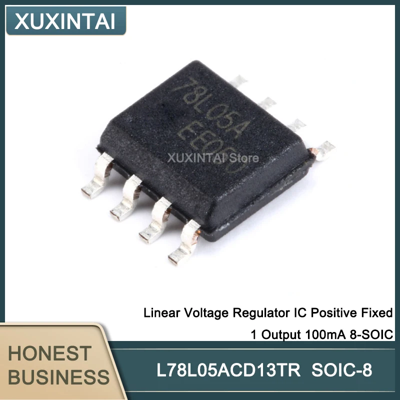 100Pcs/Lot  New Original  L78L05ACD13TR L78L05 Linear Voltage Regulator IC Positive Fixed 1 Output 100mA 8-SOIC