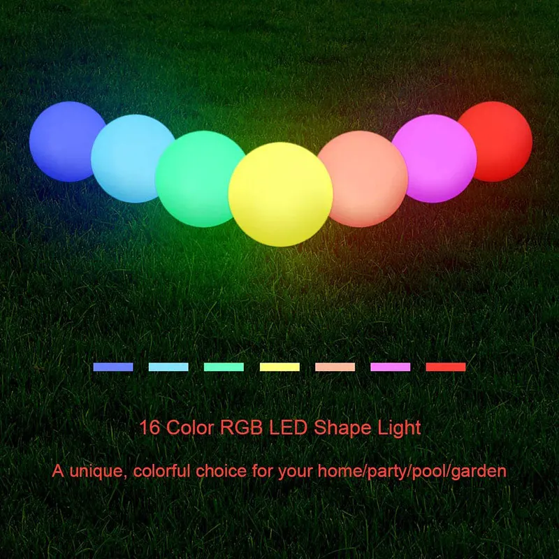 16 Color Garden Ball Lights Outdoor Street Villa Corridor Decoration Lighting Remote Control Waterproof Lawn Lamps