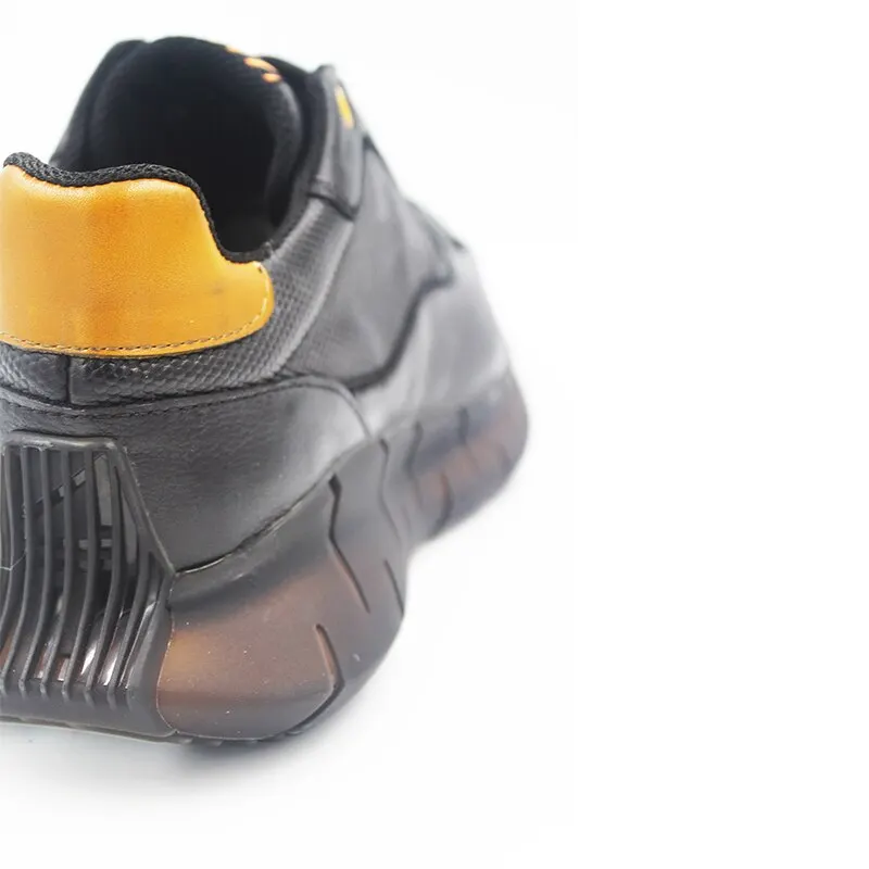 Männer Schwarz Echtes Leder Sneaker MRC12485