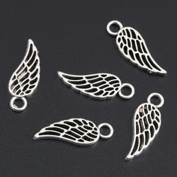 100pcs Silver Color 18x16.5mm Small Wing Charms Angel Wings Pendant Fit DIY Handmade Metal Jewelry Findings Supplies