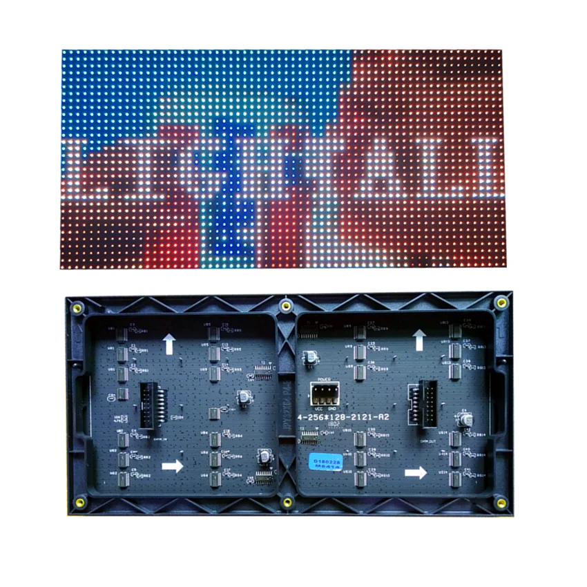 LED Matrix Module Full Color HD SMD RGB P4 Indoor 256*128mm 64*32Pixel HUB75 LED Display Panel Advertising Running Line