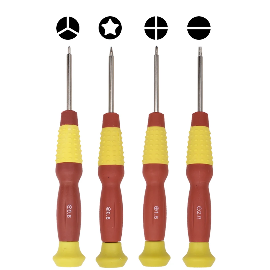 Red Screwdriver Phillips Slotted Torx T2 T3 T4 T5 T6 Triwing 0.6Y 1.5Y 2.0Y 3.0Y 0.8 1.2 Pentalobe  for Phone Repair Tools