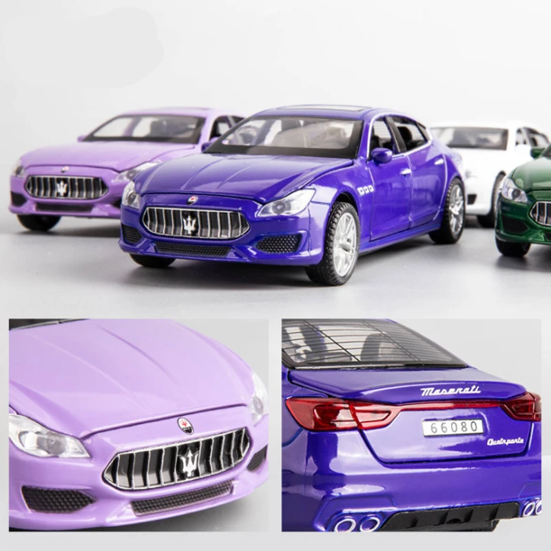 1:32 Maserati Quattroporte Coupe Alloy Car Model Diecast Metal Toy Vehicle Car Model Simulation Sound Light Collection Kids Gift