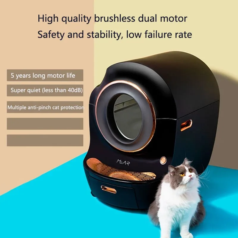 

Luxury Automatic Silent Cat Litter Box, Large Space, Smart Cat Toilet, Application Control, High-end